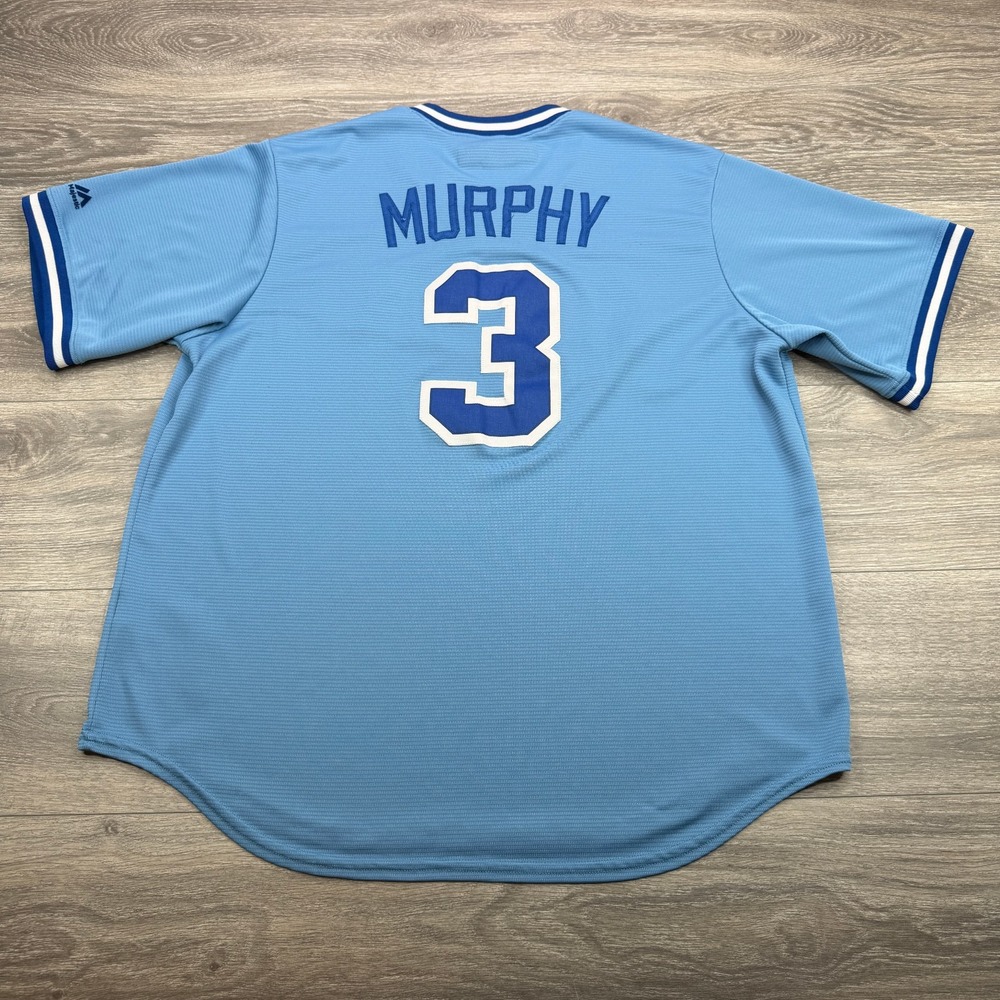 Majestic Dale Murphy Atlanta Braves Jersey Men XL Blue Cooperstown Throwback USA